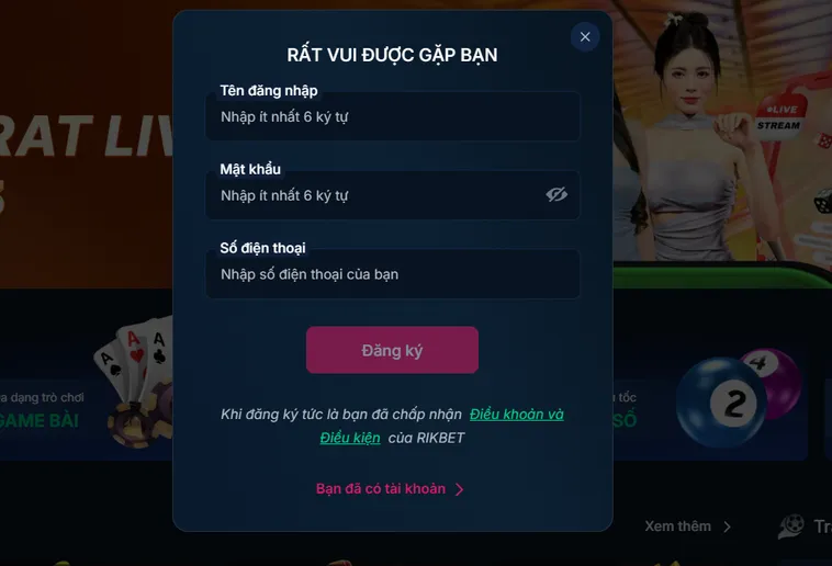 Đăng Ký RikBet Trở Thành Thành Viên Vip Và Nhận Ưu Đãi Cực Khủng
