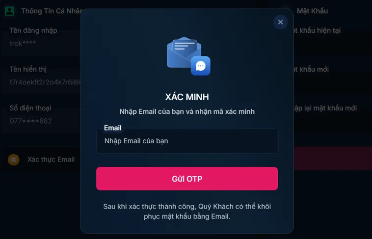 Kích hoạt bảo mật đa tầng tài khoản - an toàn dữ liệu tại cổng game Rikbet.