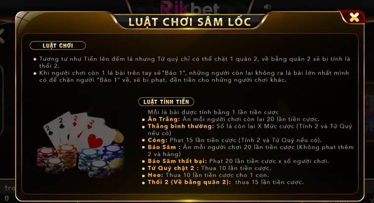 Sâm Lốc Tại RikBet Đẳng Cấp Sân Chơi Bài Dân Gian Hiện Đại Bùng Nổ