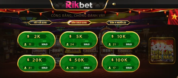 Trải Nghiệm Đỉnh Cao Tiến Lên Miền Nam Tại RikBet Đẳng Cấp Siêu Phẩm